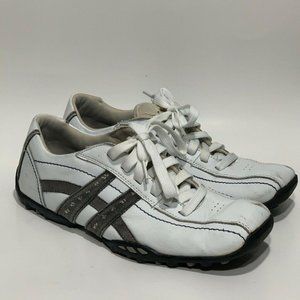 Skechers Relaxed Step Mens Lace Up Shoes White Bla